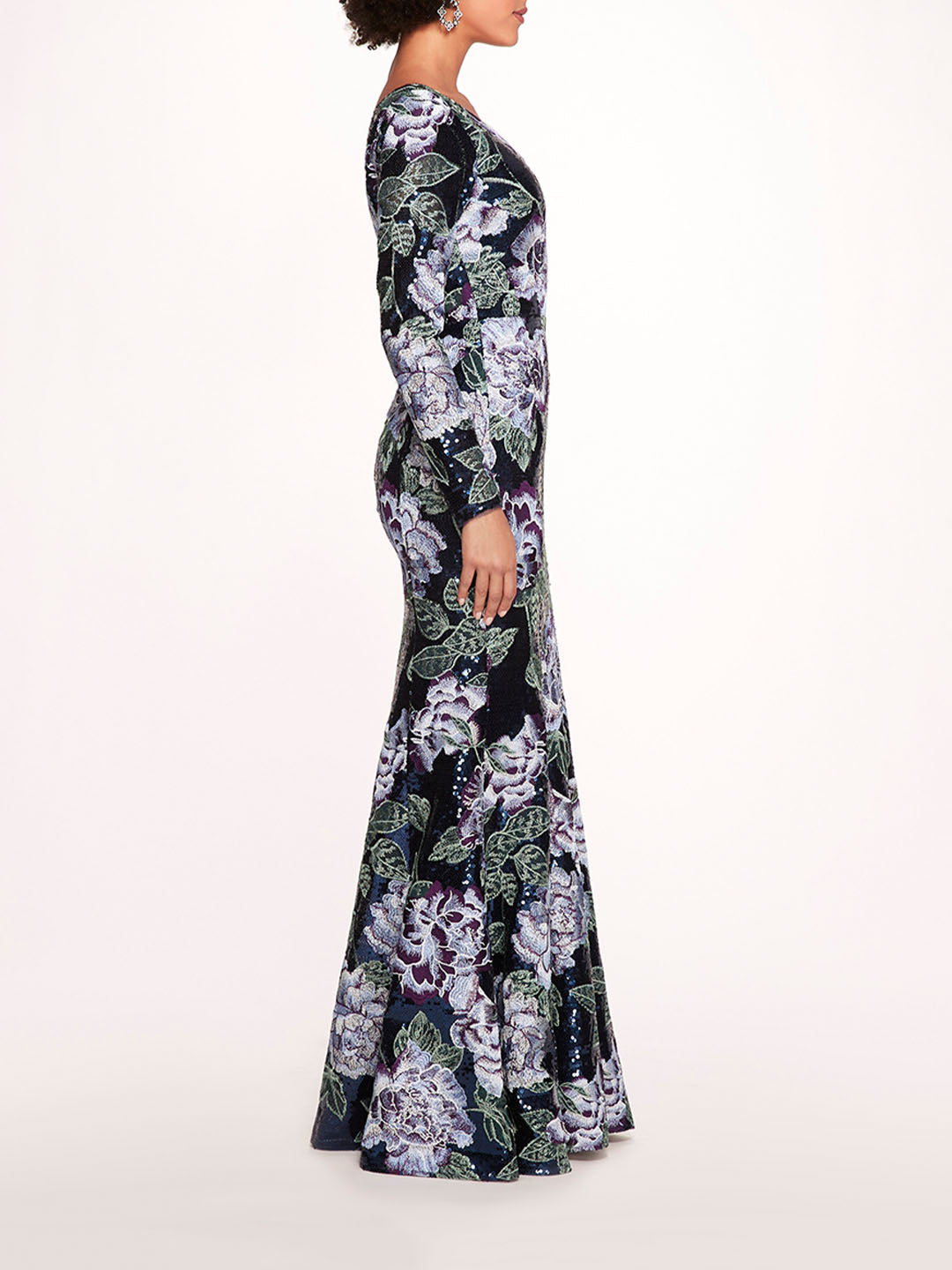 One Shoulder Sequin Gown | Marchesa