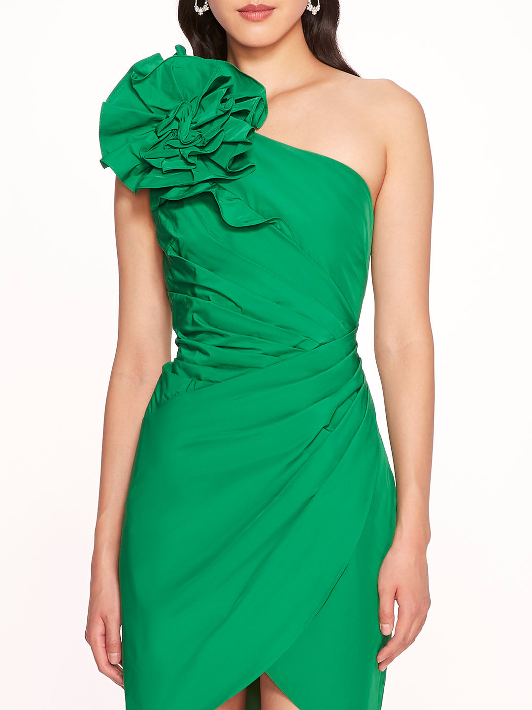 One Shoulder Taffeta Mini Dress | Marchesa
