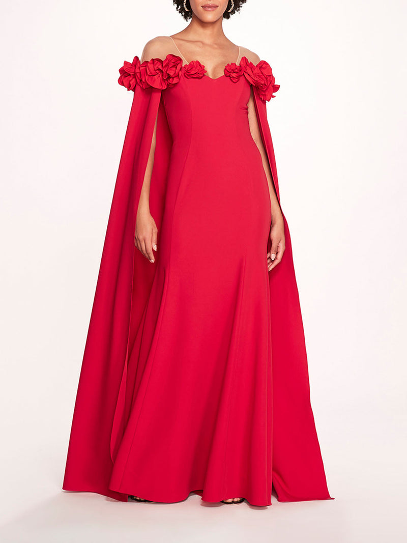 Off Shoulder Illusion Gown | Marchesa