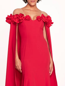 Off Shoulder Illusion Gown | Marchesa