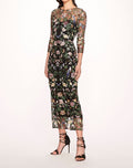 Load image into Gallery viewer, Long Botanical Embroidered Midi Dress | Marchesa
