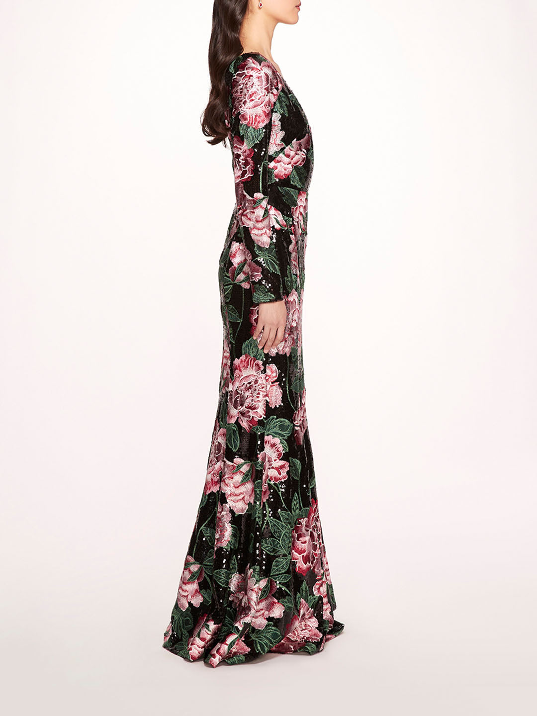 One Shoulder Sequin Gown | Marchesa