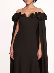 Off Shoulder Illusion Gown | Marchesa