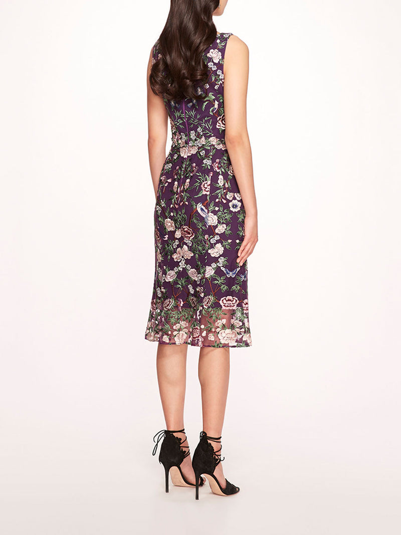 Botanical Embroidered Midi Dress | Marchesa