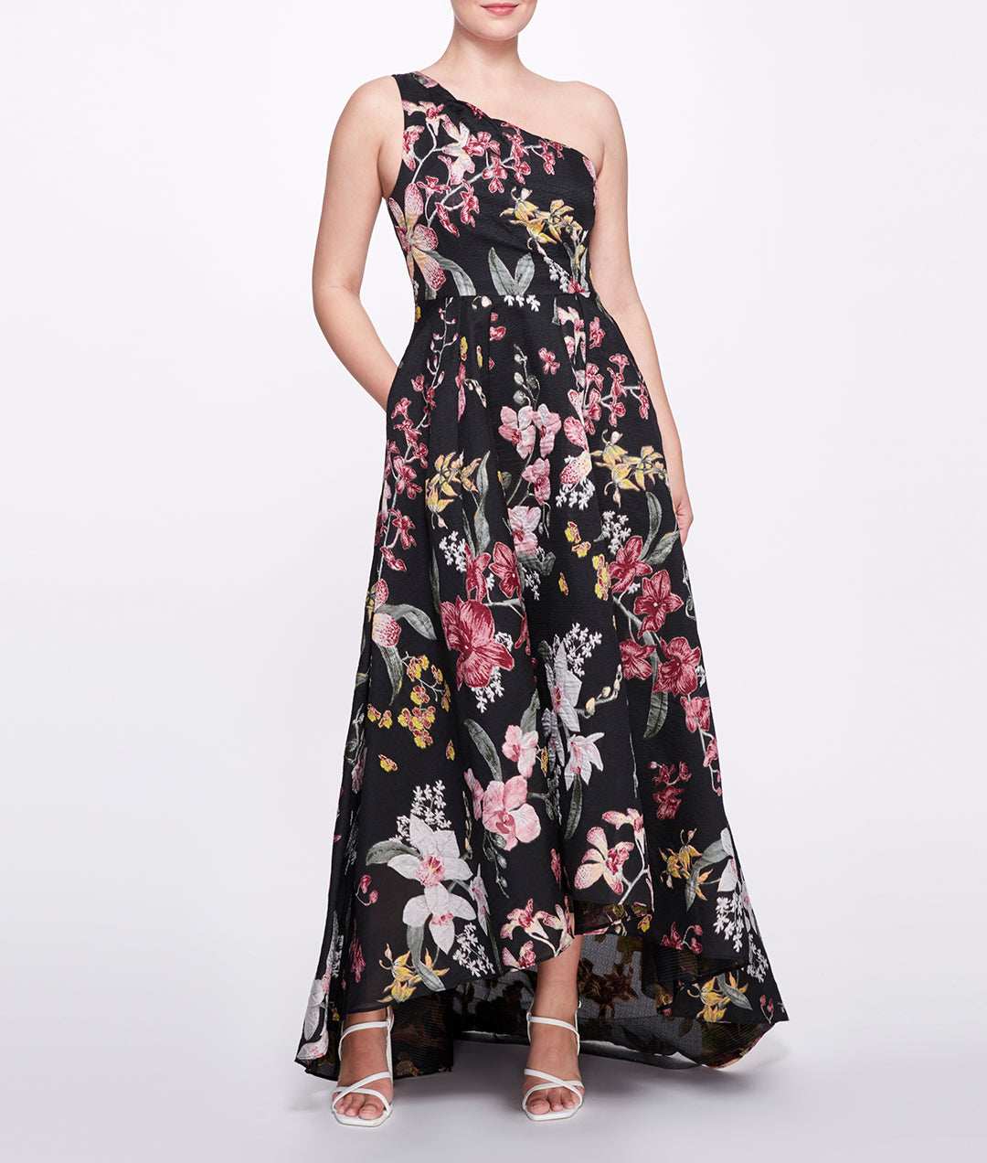 One-Shoulder Hi-Lo Gown Marchesa