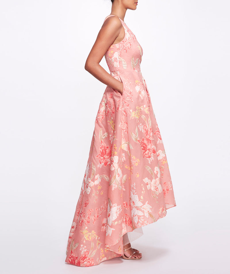 Floral Fils Coupé Hi-Lo Gown | Marchesa