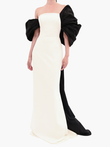 Taffeta Sleeve Column Gown