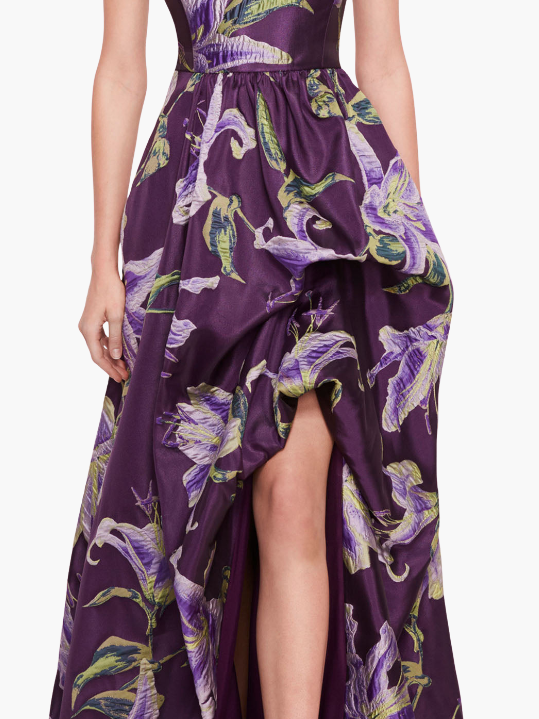 Square Neck Drape Ballgown