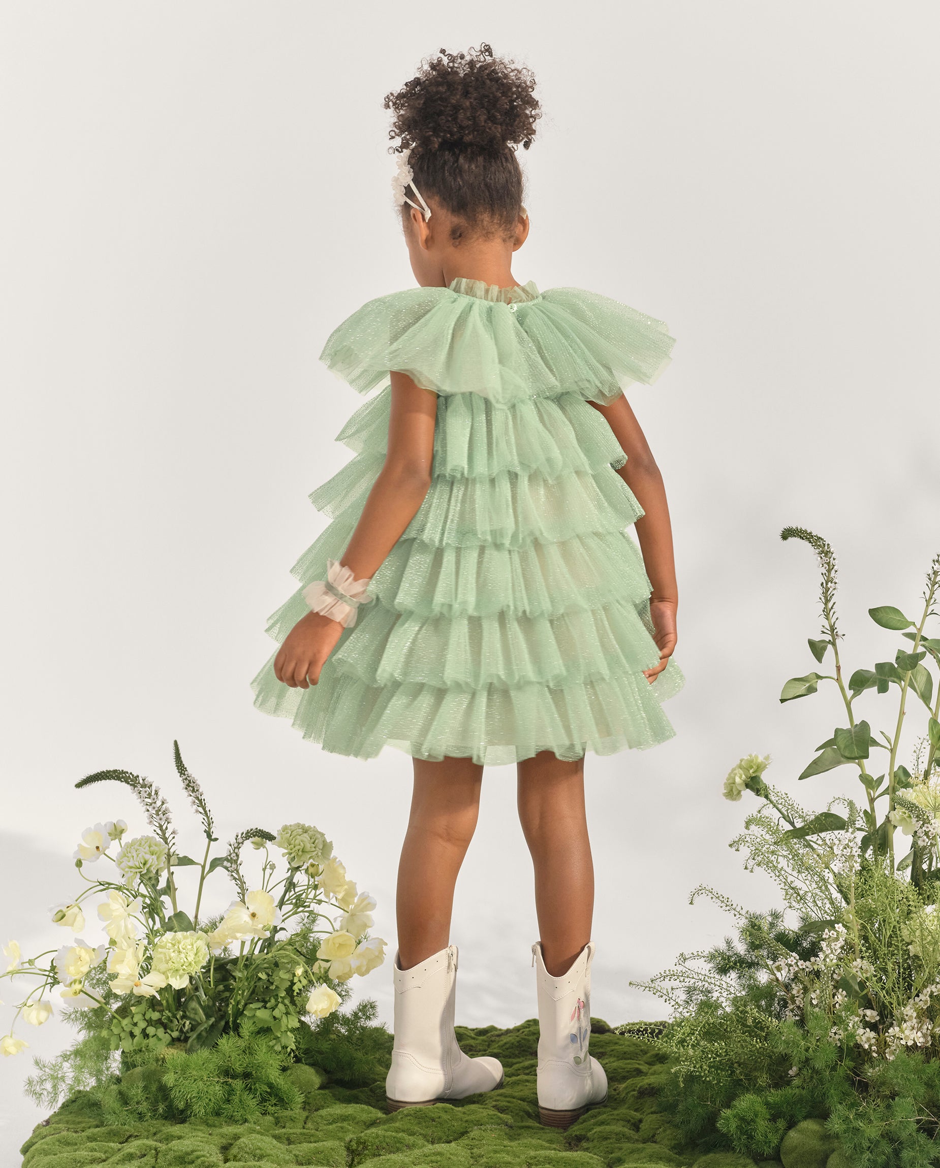 Marchesa Mini + Gymboree Pleated Tulle High Neck Dress