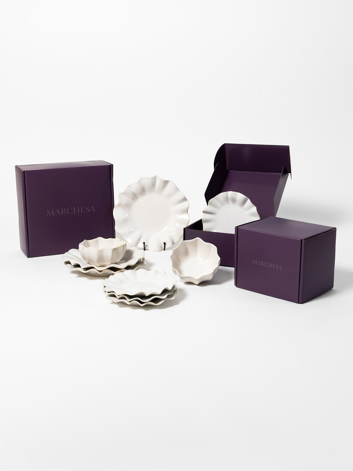Marchesa Lotus Stoneware 12-Piece Dinnerware Set