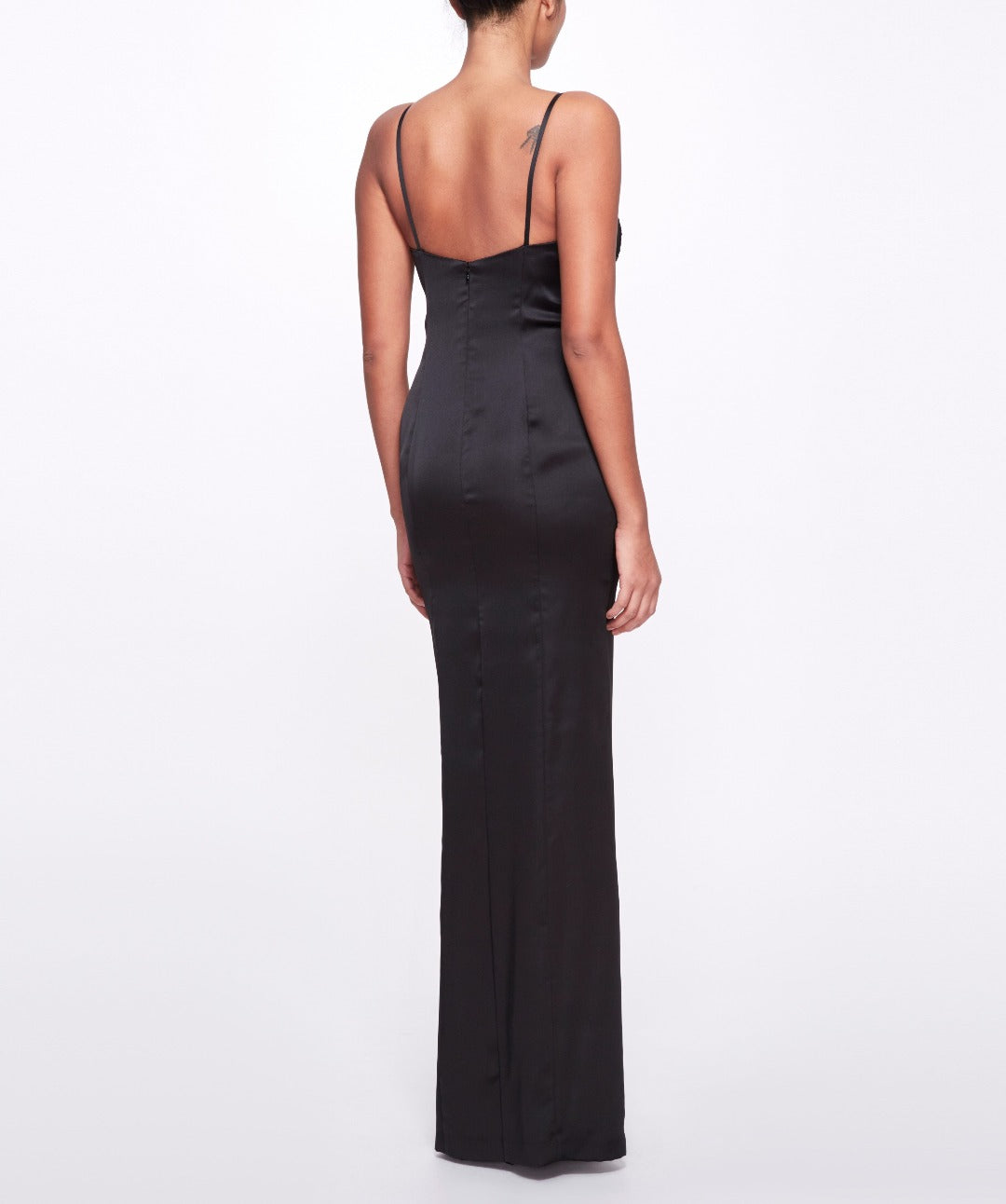 Sleeveless Beaded Stretch Charmeuse Column Gown | Marchesa