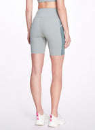 Athleisure Biker Short With Side Mesh Detail. - SAGE | Marchesa