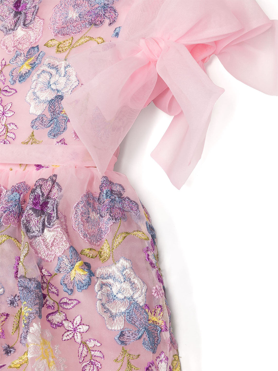 Flower-Embroidered Organza Gown | Marchesa