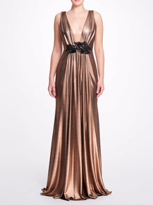 V Neck Gown Marchesa