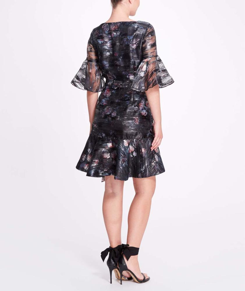 Printed Floral Fil Coupe Marchesa