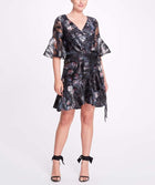 Printed Floral Fil Coupe Marchesa