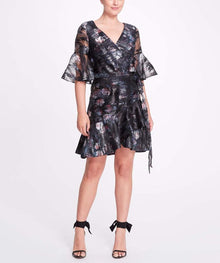 Printed Floral Fil Coupe Marchesa