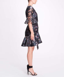 Printed Floral Fil Coupe Marchesa