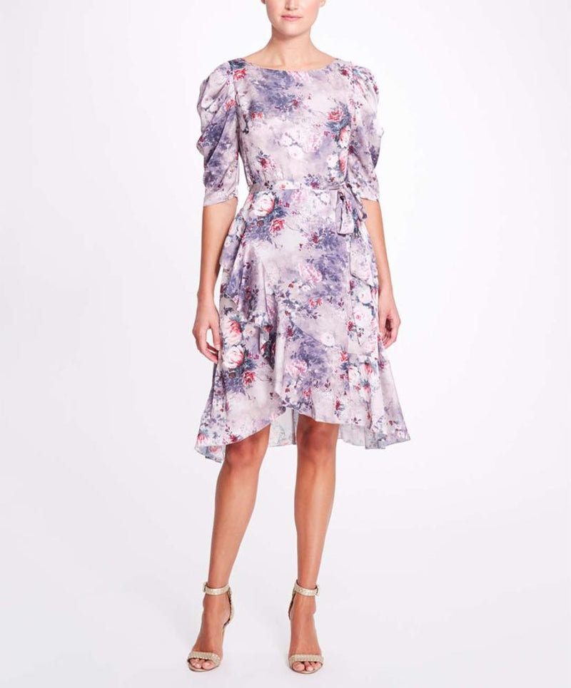 Floral Textured Charmeuse Marchesa