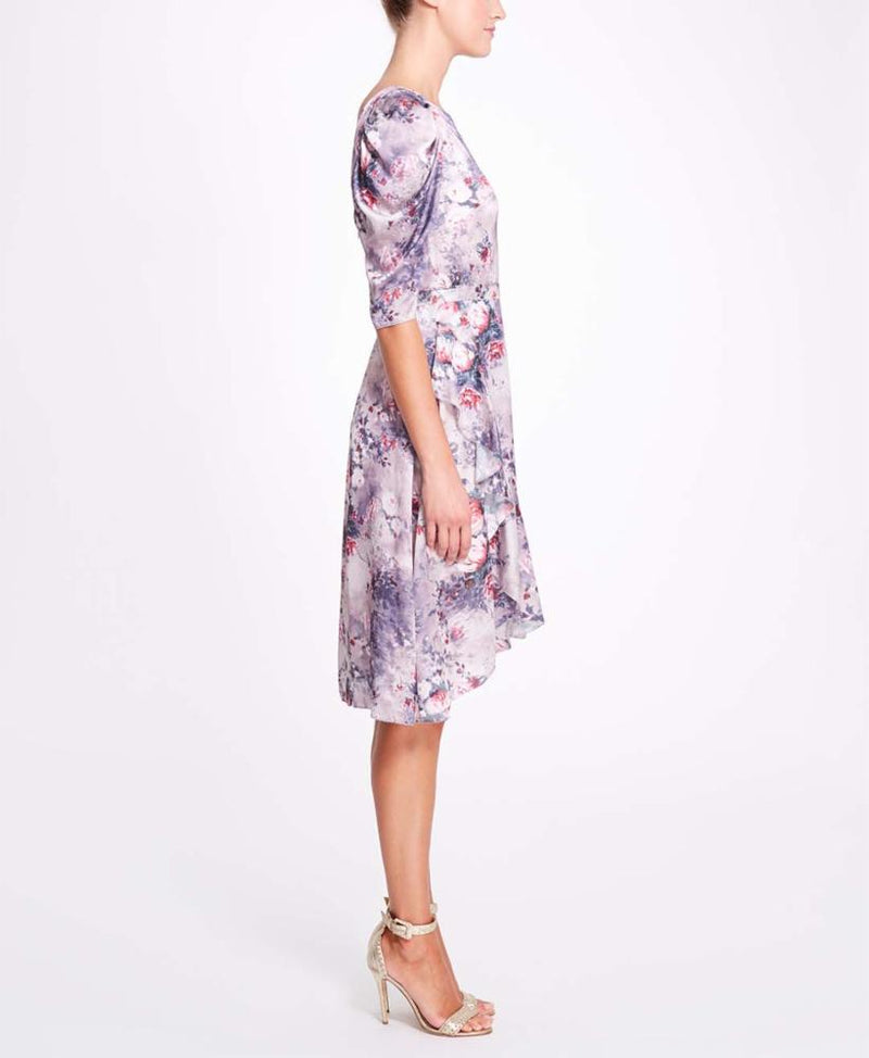 Floral Textured Charmeuse Marchesa