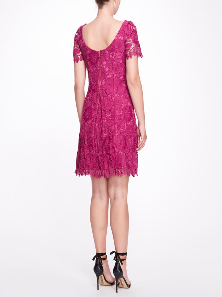 3D Floral Eyelet Shirt Dress Marchesa