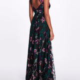 Keyhole Back Floral Gown