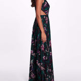 Keyhole Back Floral Gown