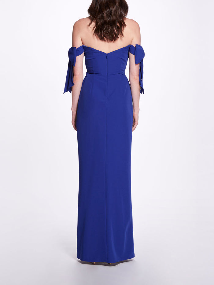 Off Shoulder Bow Sleeve Gown | Marchesa