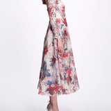 Back Keyhole Tea Length Gown | Marchesa