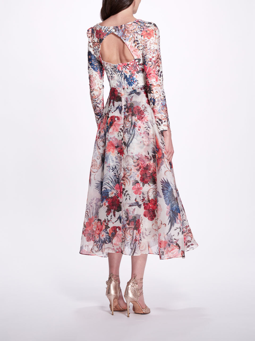 Back Keyhole Tea Length Gown | Marchesa