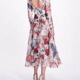 Back Keyhole Tea Length Gown | Marchesa