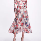 Back Keyhole Tea Length Gown | Marchesa