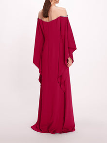 Embroidered Illusion Kaftan | Marchesa