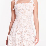 Lace Guipure Sleeveless A-line Midi Cocktail Dress