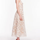 Strapless Corded Midi Dress