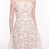 Strapless Corded Midi Dress