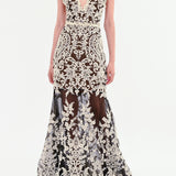 Mirrored Floral Sleeveless Gown