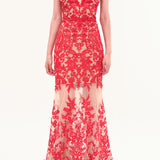 Mirrored Floral Sleeveless Gown