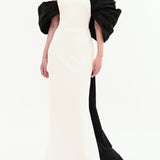 Taffeta Sleeve Column Gown