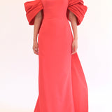 Taffeta Sleeve Column  Gown