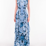 Printed Sleeveless Georgette Gown