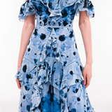 Printed Georgette Off-Shoulder Gown