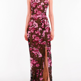 Bronix Botanicals Halter Column Gown
