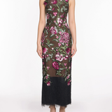 Embroidered Fringe Midi Dress