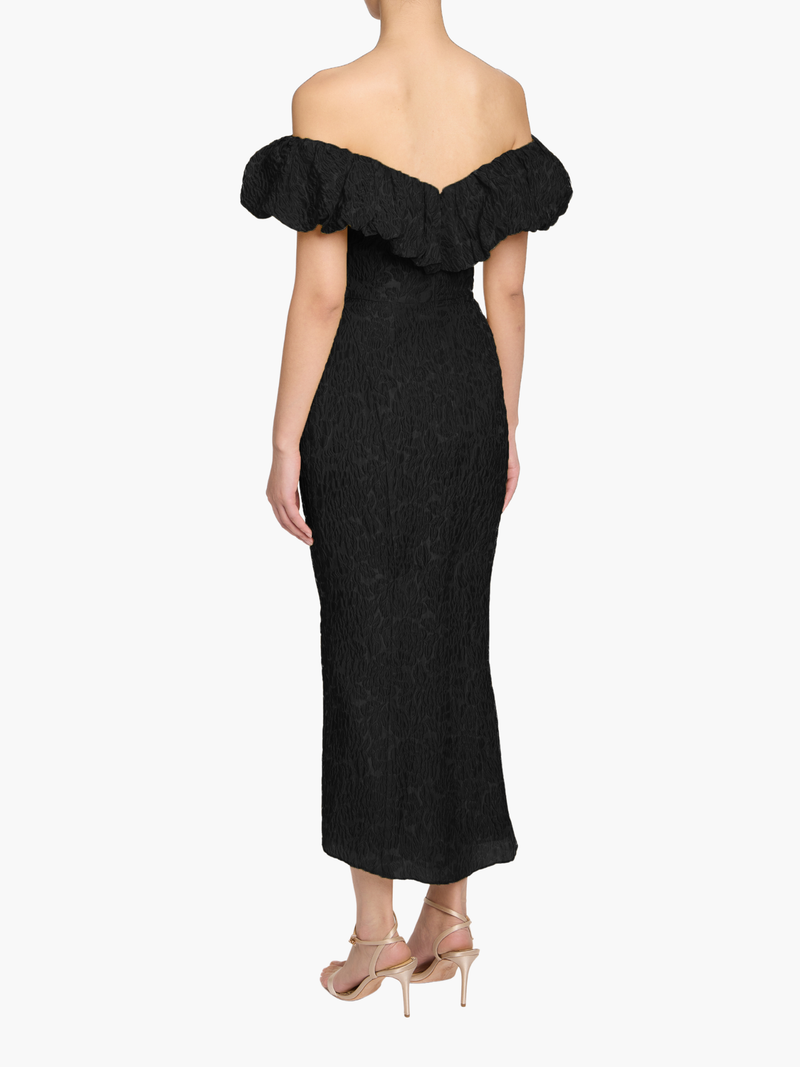 Off-the-Shoulder Cloqué Cocktail Dress