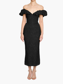 Off-the-Shoulder Cloqué Cocktail Dress