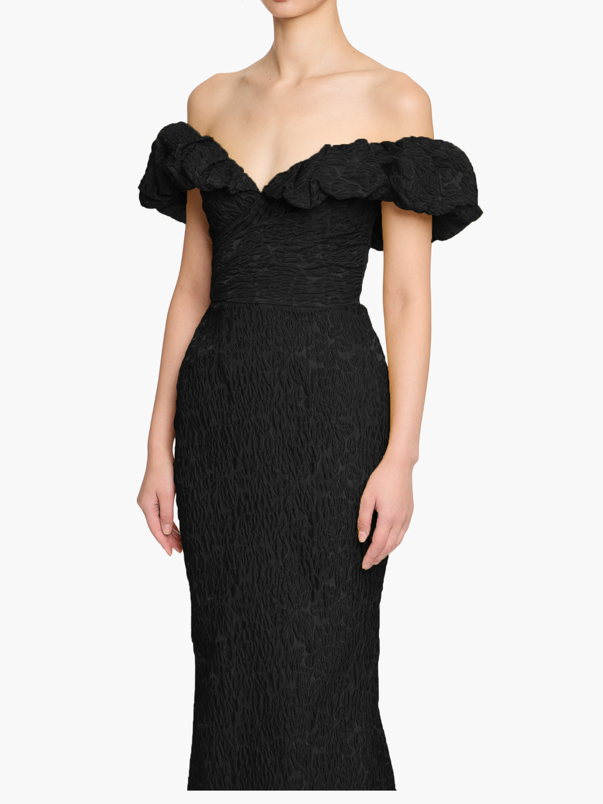 Off-the-Shoulder Cloqué Cocktail Dress