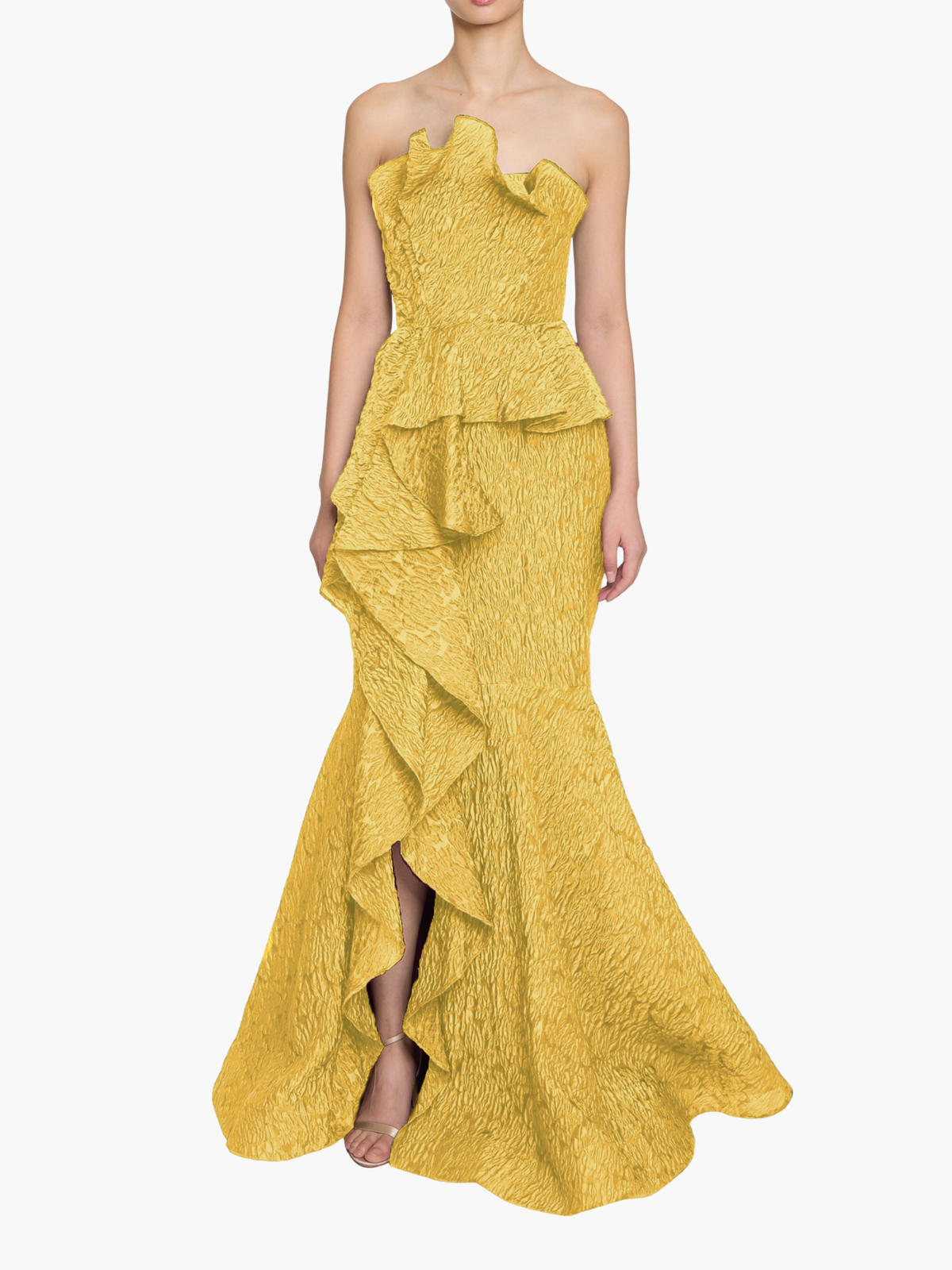 Strapless Cloque Gown