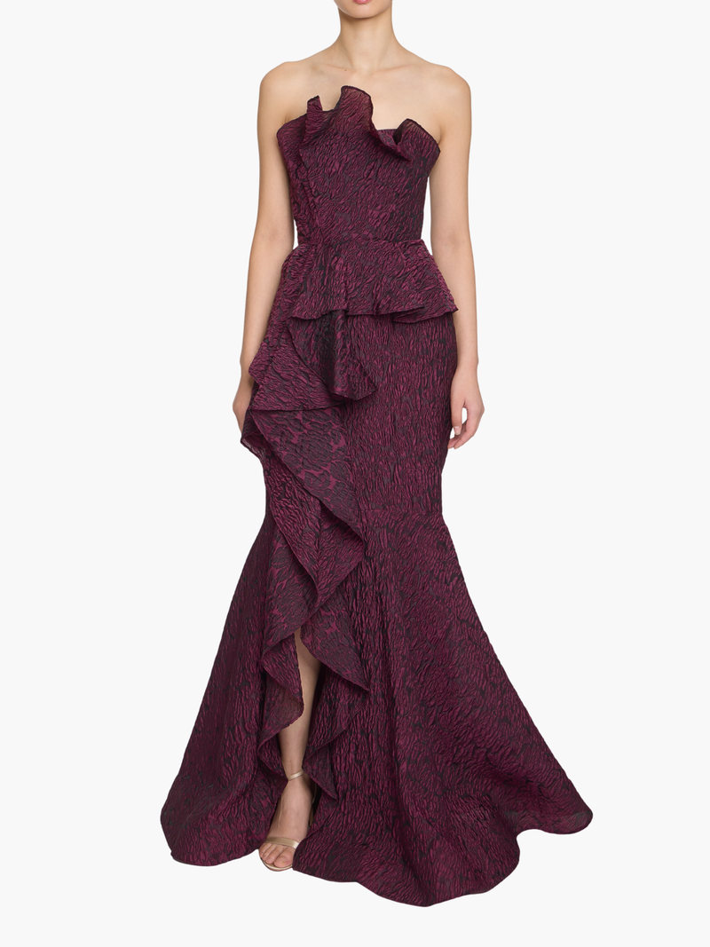 Strapless Cloque Gown