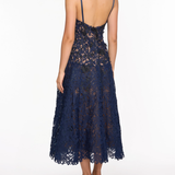 Lace Guipure A-line Midi Dress